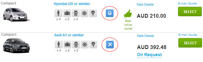 Airport Car Hire Icons