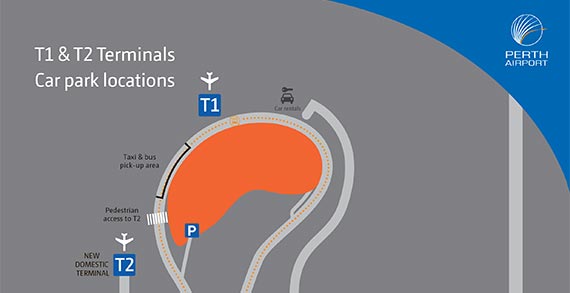Perth Airport Map Terminals 1 and 2